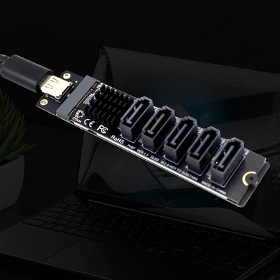 TYPE-C/USB3.0 to SATA3.0 to 5-port 6Gbps 5G expansion adapter card JM575+JMS580 - Image 1 of 3