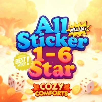 Adesivos Monopoly Go Cozy Comforts 1⭐- 6⭐ 🥗MAIS BARATO🔥SUPER RÁPIDO🔥 - Imagem 1 de 4