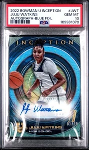 Bowman U Inception Juju Watkins 2022 lámina azul automático/99 PSA 10 gemas como nuevo - Imagen 1 de 2