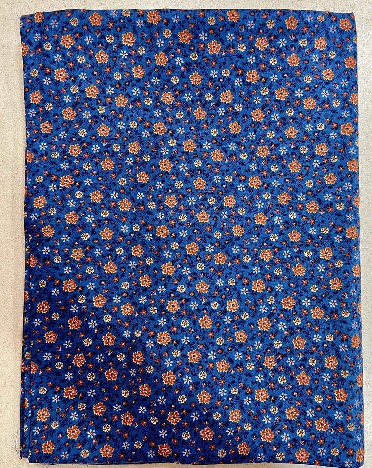 Edredón vintage Cranston VIP azul marino floral tela de algodón calicó 3 yardas fuera de servicio/difícil de encontrar Foto 1 de 2