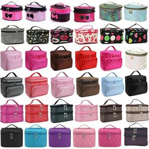 Womens Zipper Make Up Bag Toiletry Travel Cosmetic Organiser Storage Box Bags - Picture 1 of 21