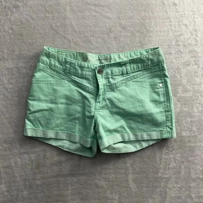 Pantalones Cortos Express Mujer Verde 6 Mezcla de Algodón Sólido Cremallera Botón Bolsillos Foto 1 de 4