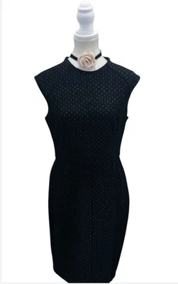 Black Cue In The City Dress Geometric Design Size 14. Work Party - image 1 of 4