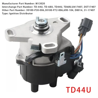 Ignition Distributor TD44U Pour 92-95 Honda Acura Integra B16A OBD1 B16A2 V-TEC' - Photo 1/4