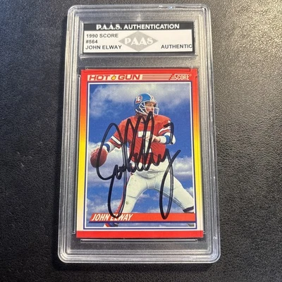1990 Score Hot Guns #564 JOHN ELWAY Auto PAAS AUTHENTICATION - Image 1 of 4