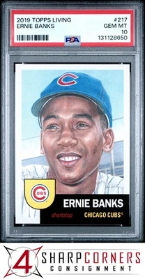 2019 TOPPS LIVING #217 ERNIE BANKS HOF PSA 10 - Image 1 of 3