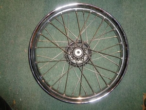 Used Harley Davidson Hummer Front 19" Chrome wheel Assembly 1948-55 ST 43001-47 - Picture 1 of 8