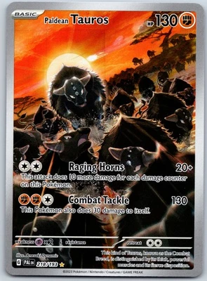Paldean Tauros 218/193 SV02: Paldea Evolved - English Illustration Rare NM Holo - Image 1 of 2