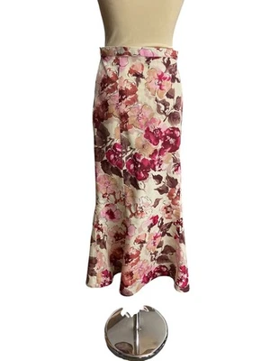 Falda midi vintage para mujer de Mura | Estampado floral, algodón y lino | Talla Foto 1 de 4