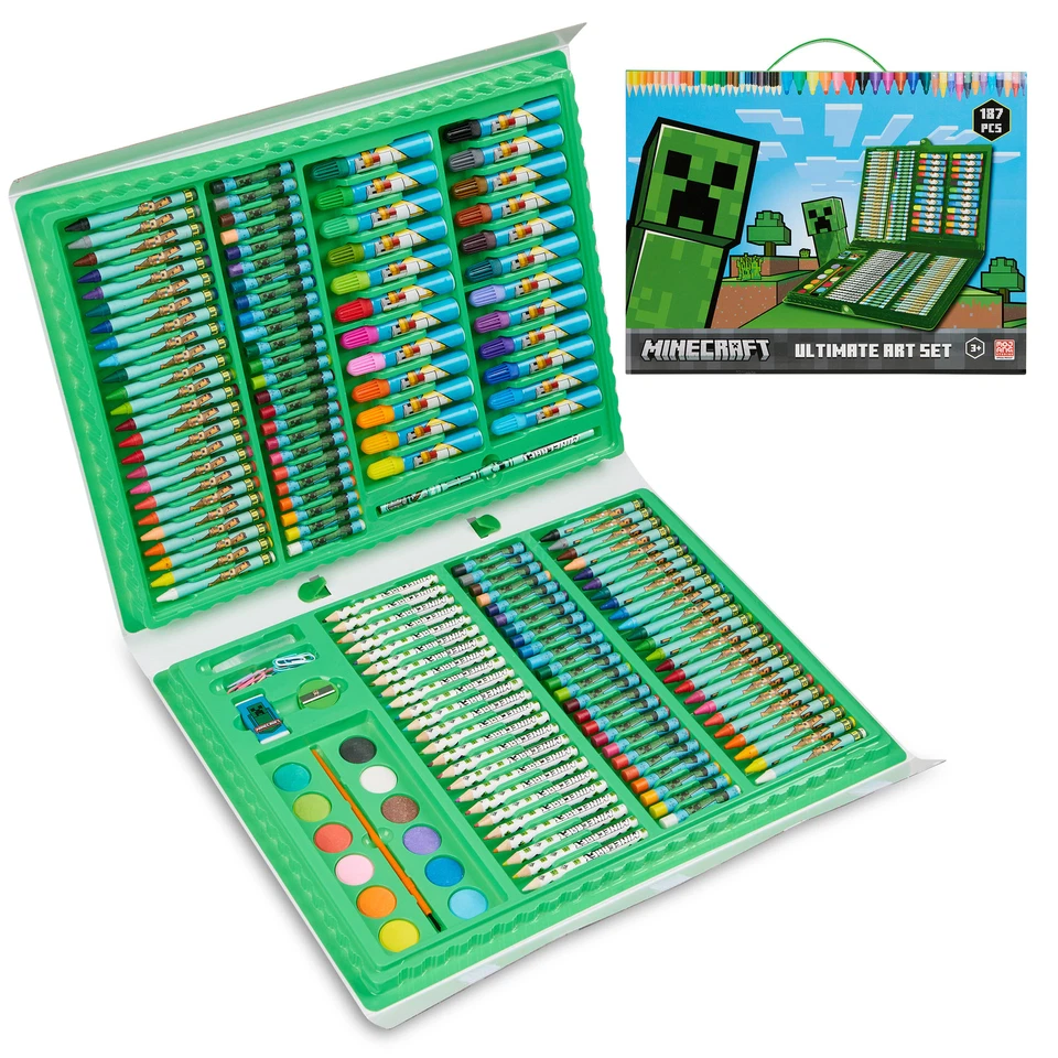 Minecraft Kids Colouring Drawing Painting Art Case - Image 1 of 4