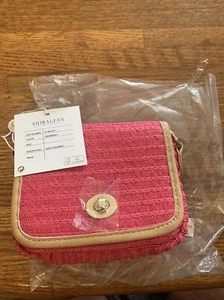 Shiraleah Chicago Amalfi Crossbody Hand Bag Cranberry Straw New With Tags Purse - Picture 1 of 9