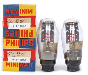 MATCHED PAIR AZ2 PHILIPS NOS Tube Valvula Valvola Lampe Röhre Valve 진공관 真空管 电子管 - Picture 1 of 4