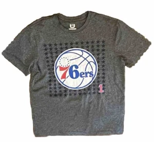 Philadelphia 76ers Gray Short Sleeve T-Shirt - Size Large - Picture 1 of 4