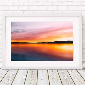 SUNSET PARADISE - Lake Picture Poster Print Sizes A5 to A0 **FREE DELIVERY** - Picture 1 of 14