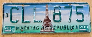 2011 2013 PHILIPPINEN RIZAL GRAFIK BEIFAHRER NUMMERNSCHILD " CLL 875 " PI - Bild 1 von 1