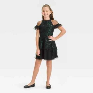Girls Wicked the Movie Black and Green Dress Size Large 10/12 NWT - Picture 1 of 5