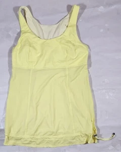 Lululemon Run Ta Ta Topper Tank Top Women Sz 6 Sheer Lemon Zest Sleeveless Gym - Picture 1 of 8