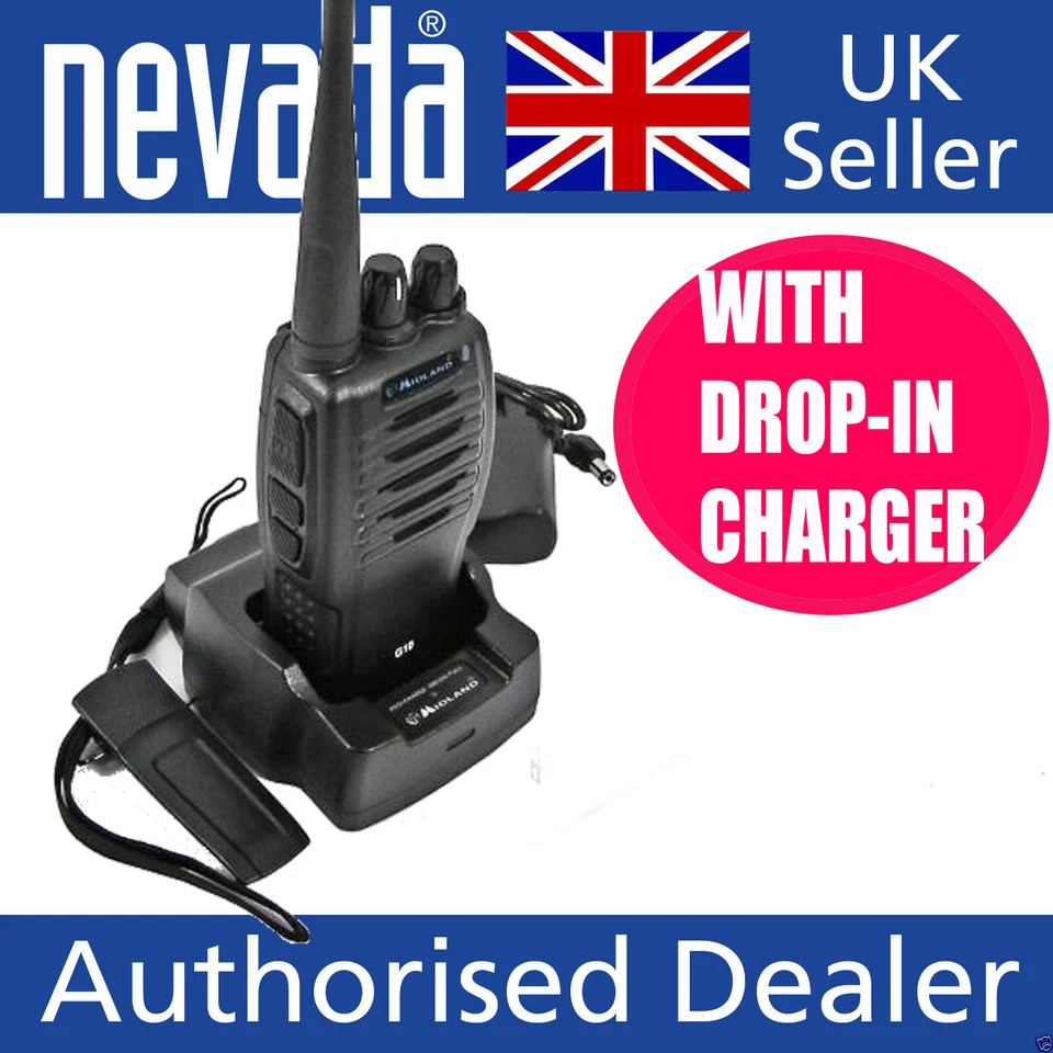 Midland  G10 PMR446 licence free handheld radio + CHARGER - Image 1 of 1