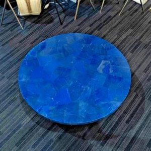 Sofá central único de 24" mesa de café hecho a mano muebles de arte de piedra lapislázuli - Imagen 1 de 8