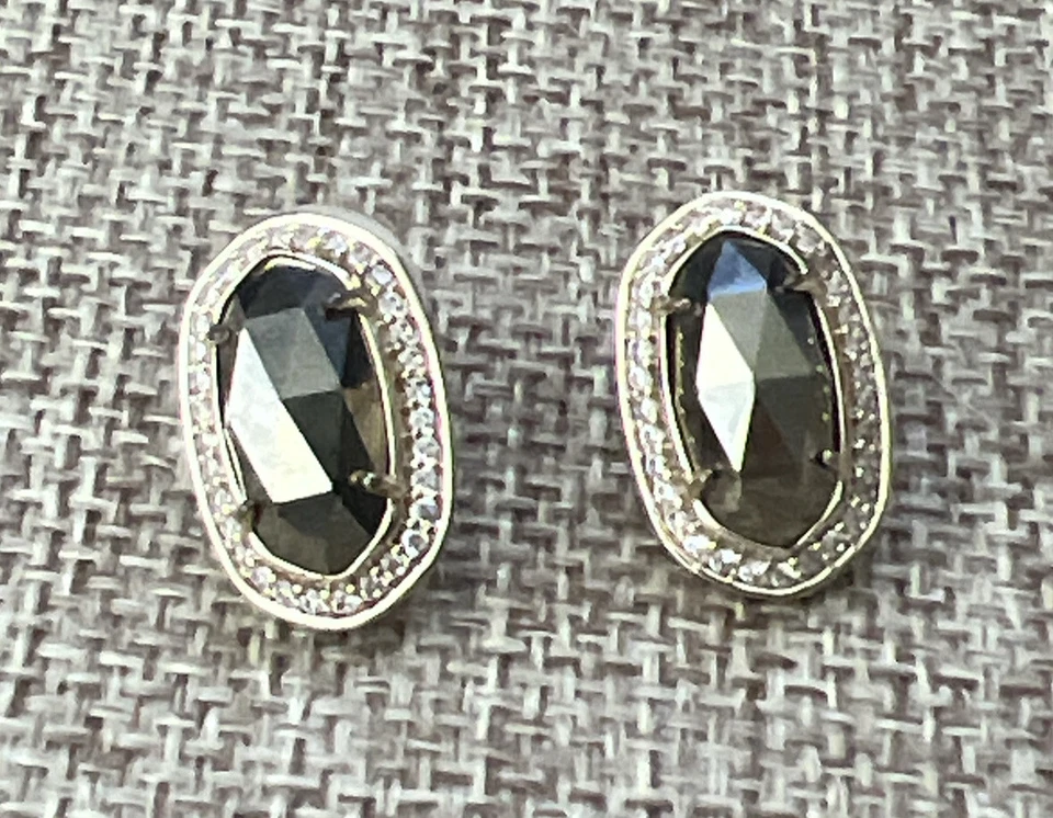 Pendientes Kendra Scott Elaine Halo Cristales Pirita Tono Dorado Foto 1 de 4