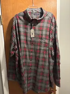 Roundtree & Yorke Portuguese Flannel Shirt Gray Red Black 3XB Mens with tags - Picture 1 of 4