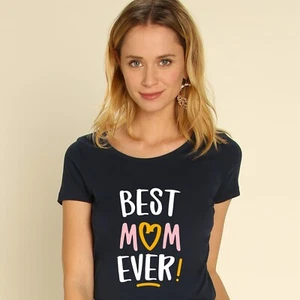 T-shirt femme personnalisé manches courtes imprimé en France couleur bleu marine - Imagen 1 de 52