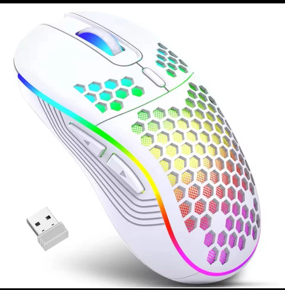 2.4G Wireless Gaming Mouse RGB Lighting Charging Mouse  with Adjustable DPI - Image 1 of 2