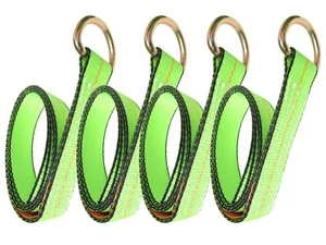2" x 80" inch Lasso Strap Tie Down D Ring Green Wheel Lift Axle USA Made 4 Pack - Picture 1 of 12