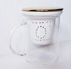 Tasse à thé en verre infuseur céramique Joy Teavana avec couvercle en or / montagnes russes 