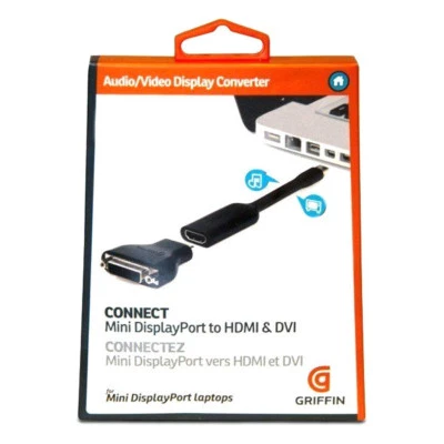 GENUINE Griffin Technology Mini DisplayPort to HDMI or DVI Video Display Convert - Image 1 of 3