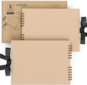 Scrapbook Arteza Spiral-Bound 40 Black Sheets 2 Pack 8.5" x 11" New - Picture 1 of 7