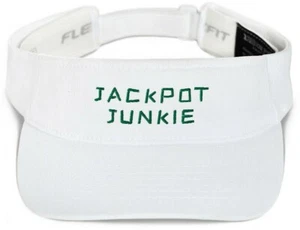 Visor: JACKPOT JUNKIE - Embroidered in green, Slots Gambling Comfy adjustable - Picture 1 of 6