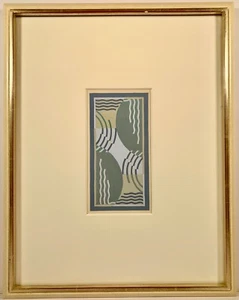 Listed Artist Jean Fressinet (1889-1972) Estate Stamp & Signed Gouache Painting - Picture 1 of 7