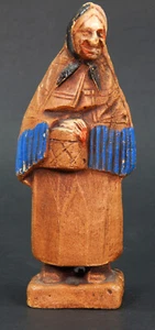 VTG MID-CENTURY 1940's SYROCO WOOD HAND PAINTED FOLK ART "OLD WOMAN" FIGURINE - Picture 1 of 5