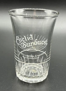 EUCLID SUNBURST Soda Fountain Advertising Glass ca. 1915 * S/L *RARE* Cleveland - Foto 1 di 5