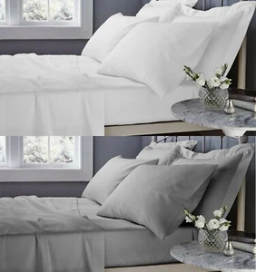 400TC 500TC FLAT SHEET 100% EGYPTIAN COTTON HOTEL QUALITY TOP SHEETS ALL SIZES - Picture 1 of 30