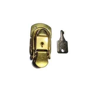 Brass Lockable Box Latch Small Trunk Drawbolt - chest, vintage style - Picture 1 of 2