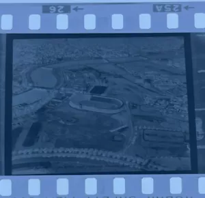 Negativo foto originale veduta aerea HARVARD STADIUM 1932 RARO - Foto 1 di 5