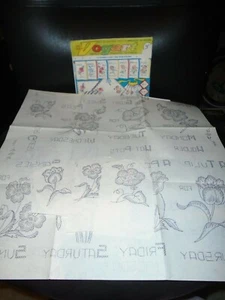 VINTAGE VOGART CO. PACK OF REPEAT TRANSFER PATTERNS "A FLOWER A DAY" FOR YOUR KI - Picture 1 of 1