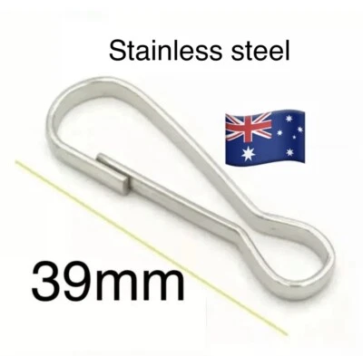 12 X Stainless Steel Lanyard Clips Hook Carabiner Camping  Clasp Keyring Craft - image 1 of 4