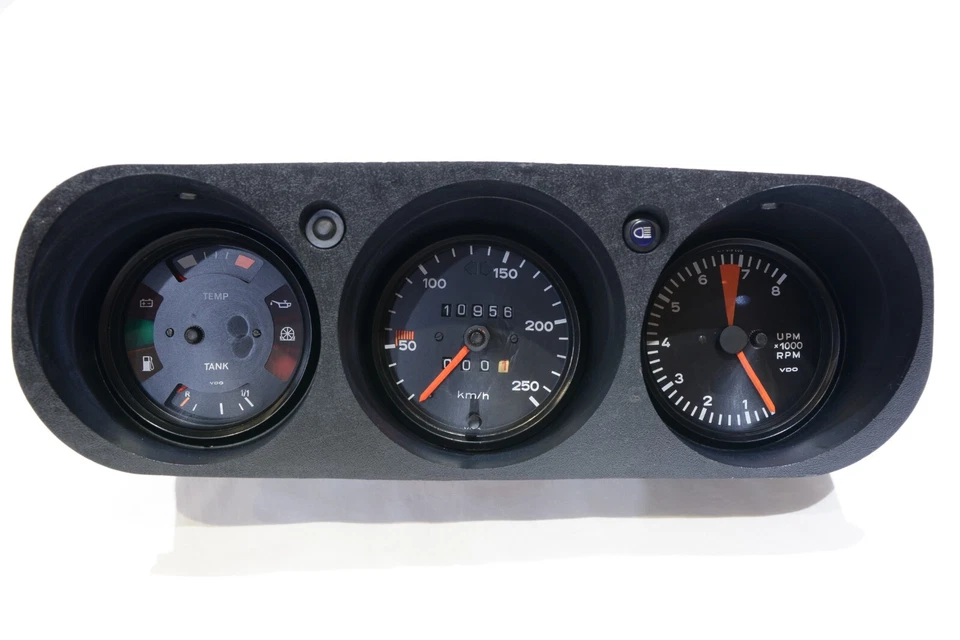 Porsche 924 early Instrument Gauge Cluster Speedometer Tachometer Tacho + Wiring - Image 1 of 4