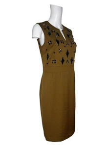 NEXT Dress Size Small 10 Bronze Occasional Jewel Zip Womens NEW EU38 RRP £25 - Picture 1 of 13