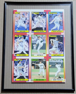 🎁 Hoja sin cortar Topps 1990 enmarcada RAFAEL PALMEIRO DENNIS EKERSLEY +7 Gran regalo Foto 1 de 3