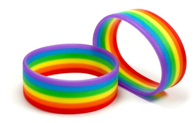 Regenbogen Armbänder Gummi/Silikon /Farbig/CSD/Bunt/ Pride!/Gay/LSBTTIQ+/Rainbow - Bild 1 von 3