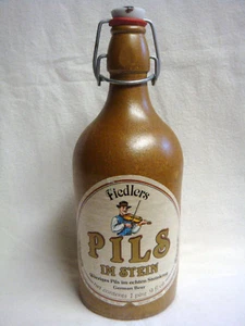 PILS IM STEIN German STONEWARE BOTTLE - Picture 1 of 7