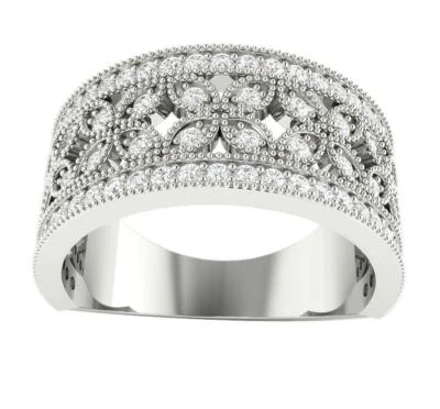 SI1 G 0.80 Carat Round Cut Diamond Wedding Ring 14K Solid Gold Prong set 9.40 mm - Image 1 of 4