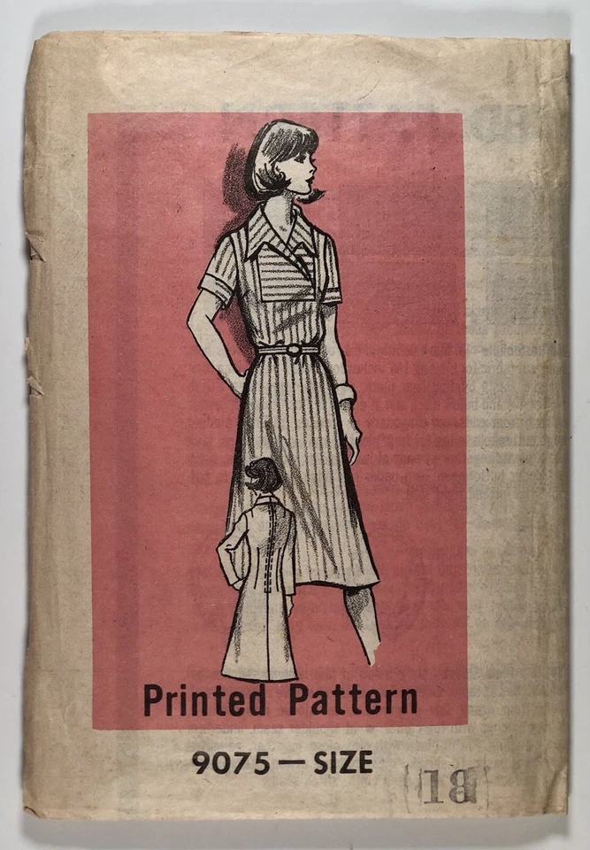 Vintage 1970's Pattern "Printed Pattern" 9075 Casual Dress with Collar, Bust 40" - Image 1 of 4
