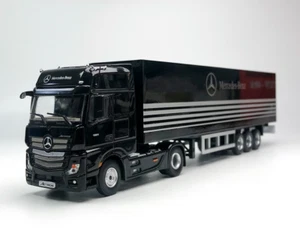 TM 1:64 Black Benz Actros Tractor Container Truck Model Diecast Metal Car - Picture 1 of 11
