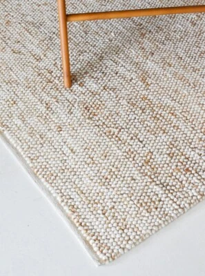 Alfombra gruesa tejida a mano alfombra de lana yute decoración escandinava para sala de estar, dormitorio Foto 1 de 4