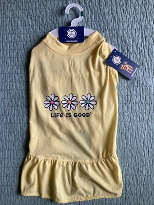 Life Is Good Dog Dress New Yellow Flower Size L - Imagem 1 de 3